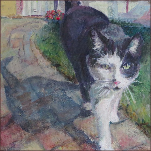 poes in tuin door Lida Meines